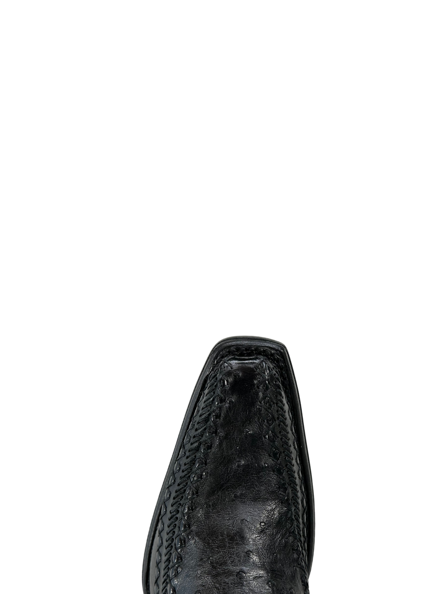 Cuadra Men's Black Genuine Ostrich Leather Woven Boot