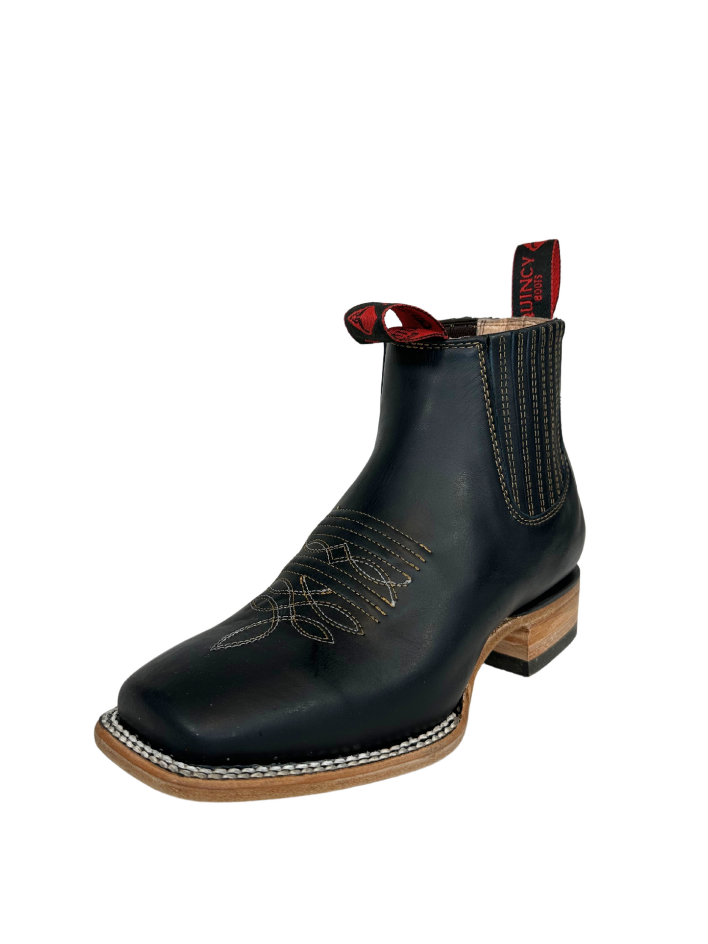 Quincy Men's Black Leather Short Boot