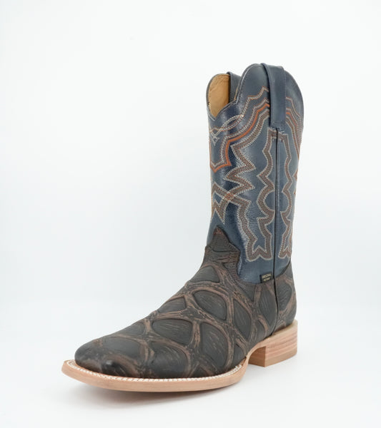 Reyme Men's Piraruco Print Brown-Navy Wide Square Toe Boot
