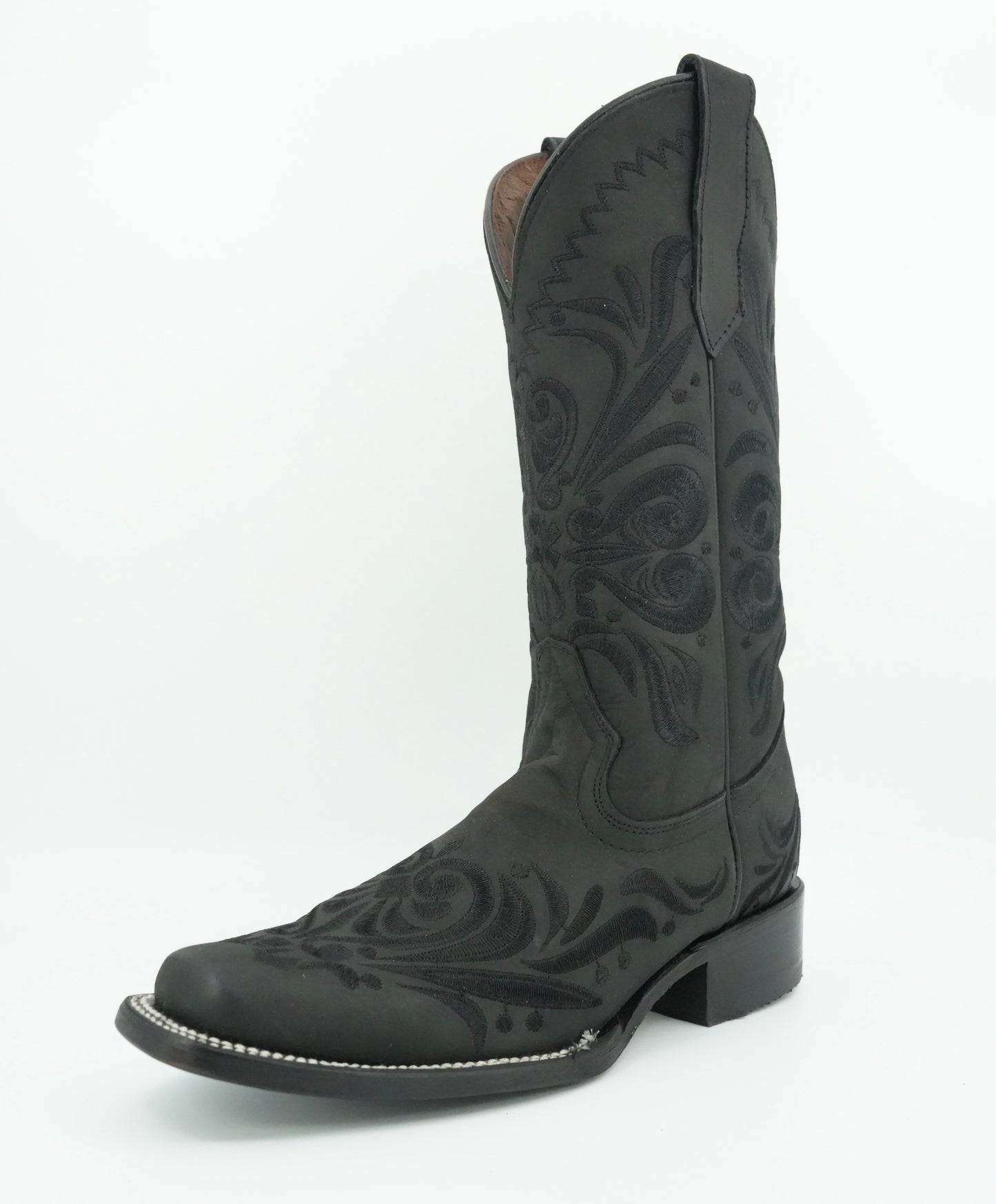 Circle G Women’s Black Crazy Embroidered Semi Square Toe Boot