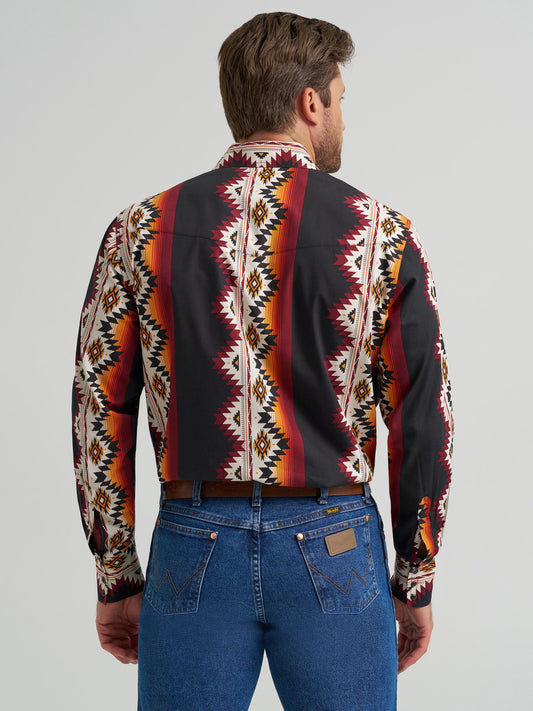 Wrangler x Checotah Western Snap Printed Long Sleeve Shirt