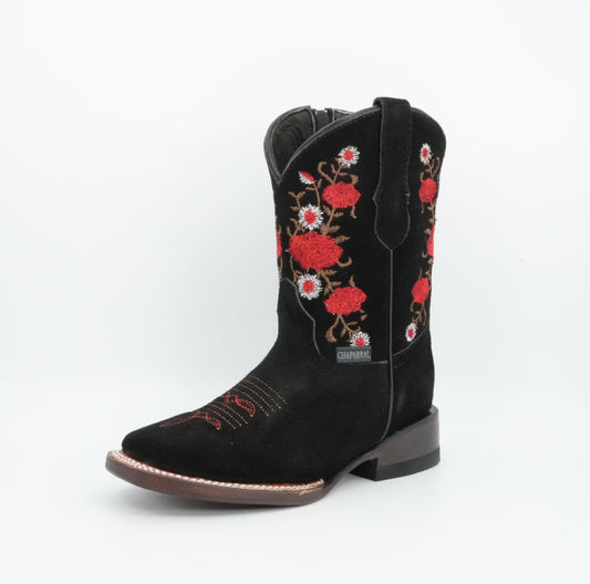 Chaparral Kid’s Nobuck Floral Black Boot