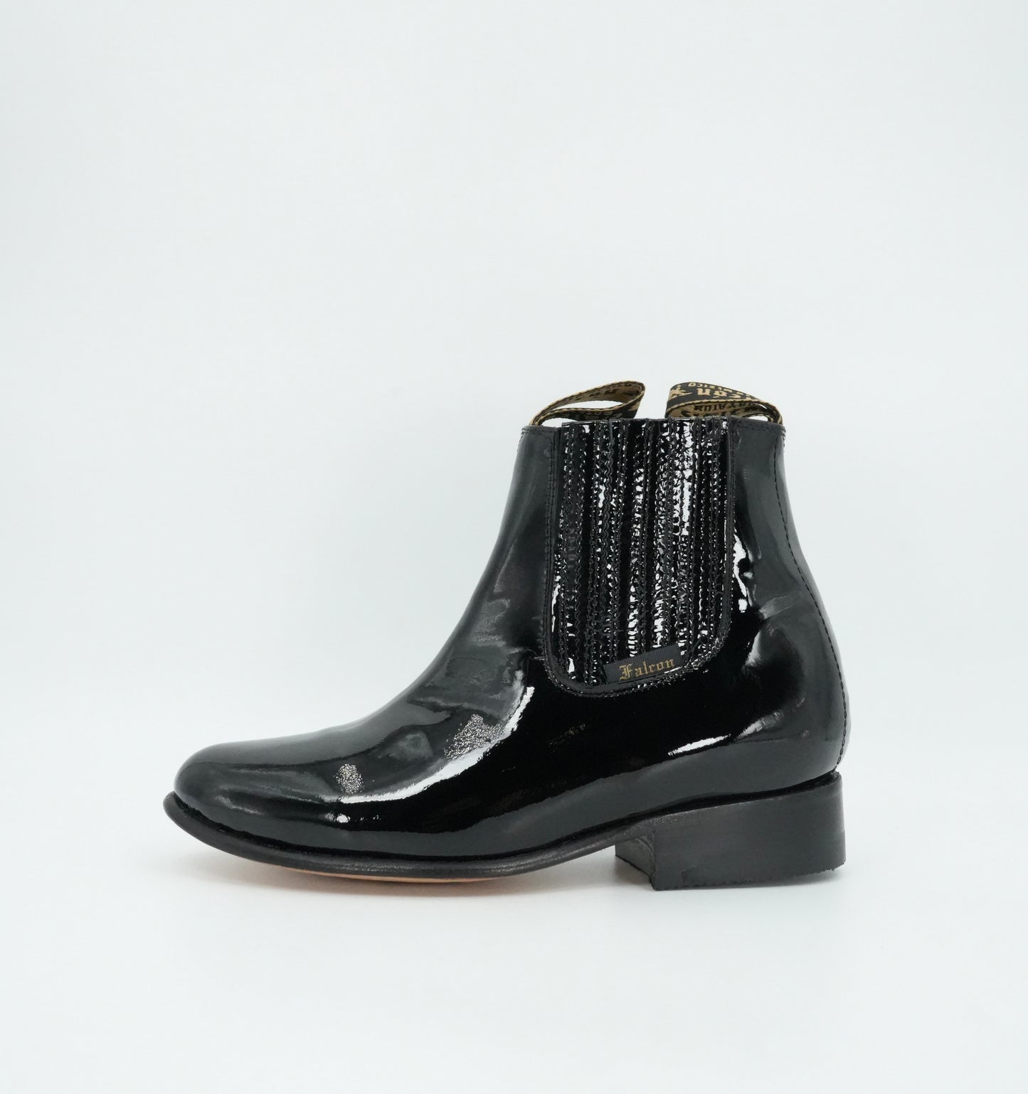 Falcon Kid's Charol Black Charro Short Boot