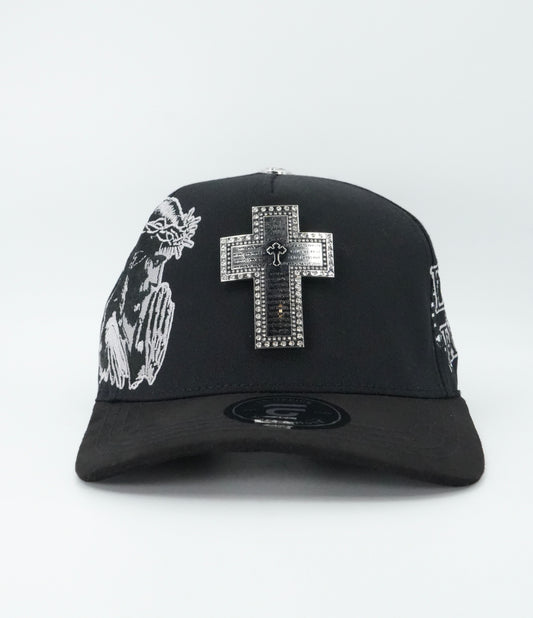 LA Office Hats Dios Por Delante Black Cap