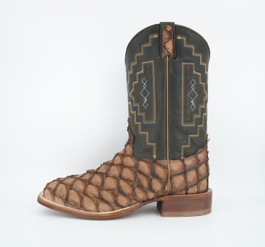 Tony Lama Men's Leviathan Chocolate Pirarucu Wide Square Toe