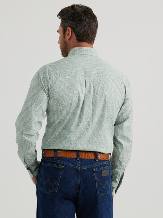 Wrangler Men's George Strait Grey Smoke Long Sleeve Button Down Shirt