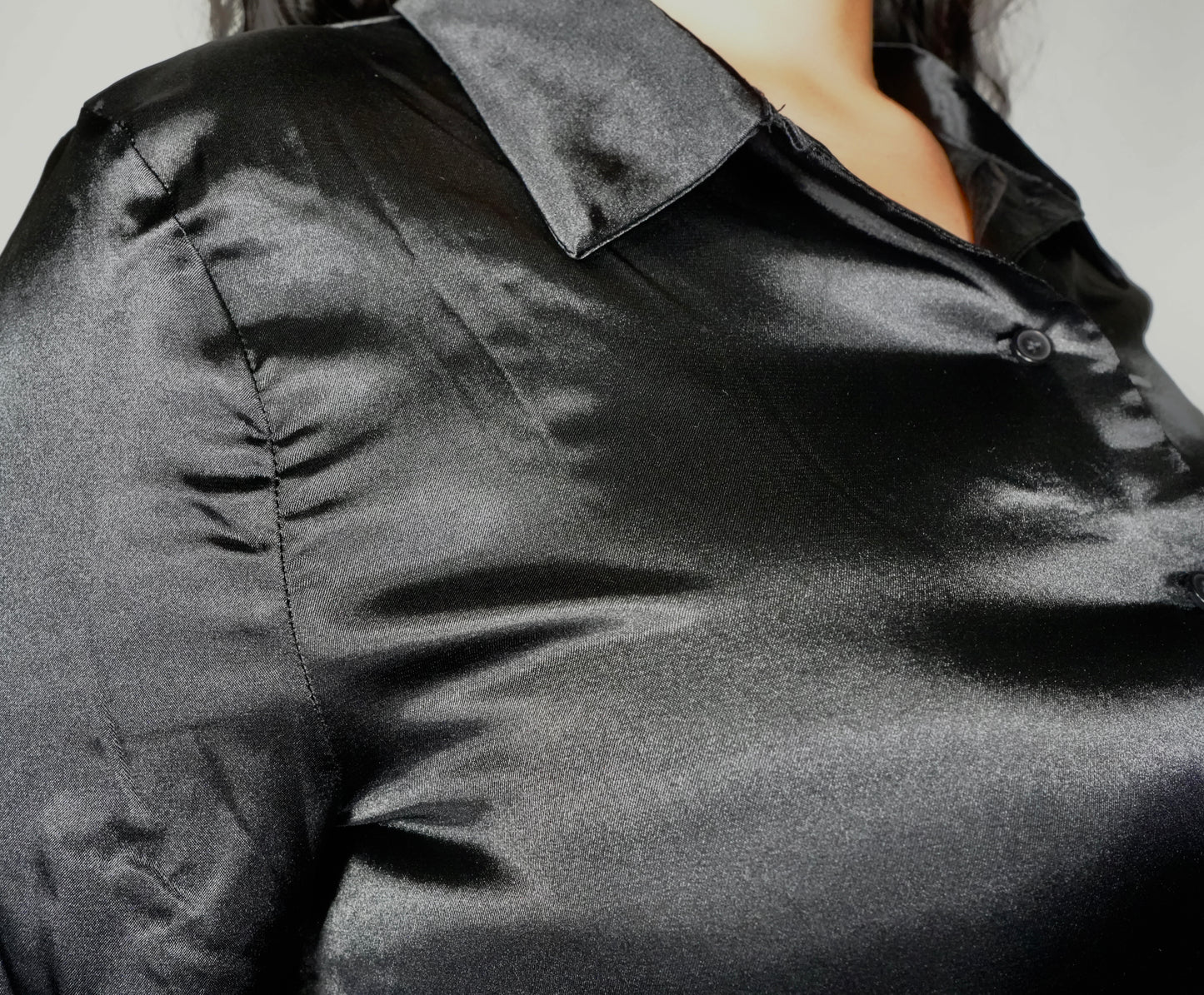 Ijoah Women's Front Button Down Long Sleeve Top - Black