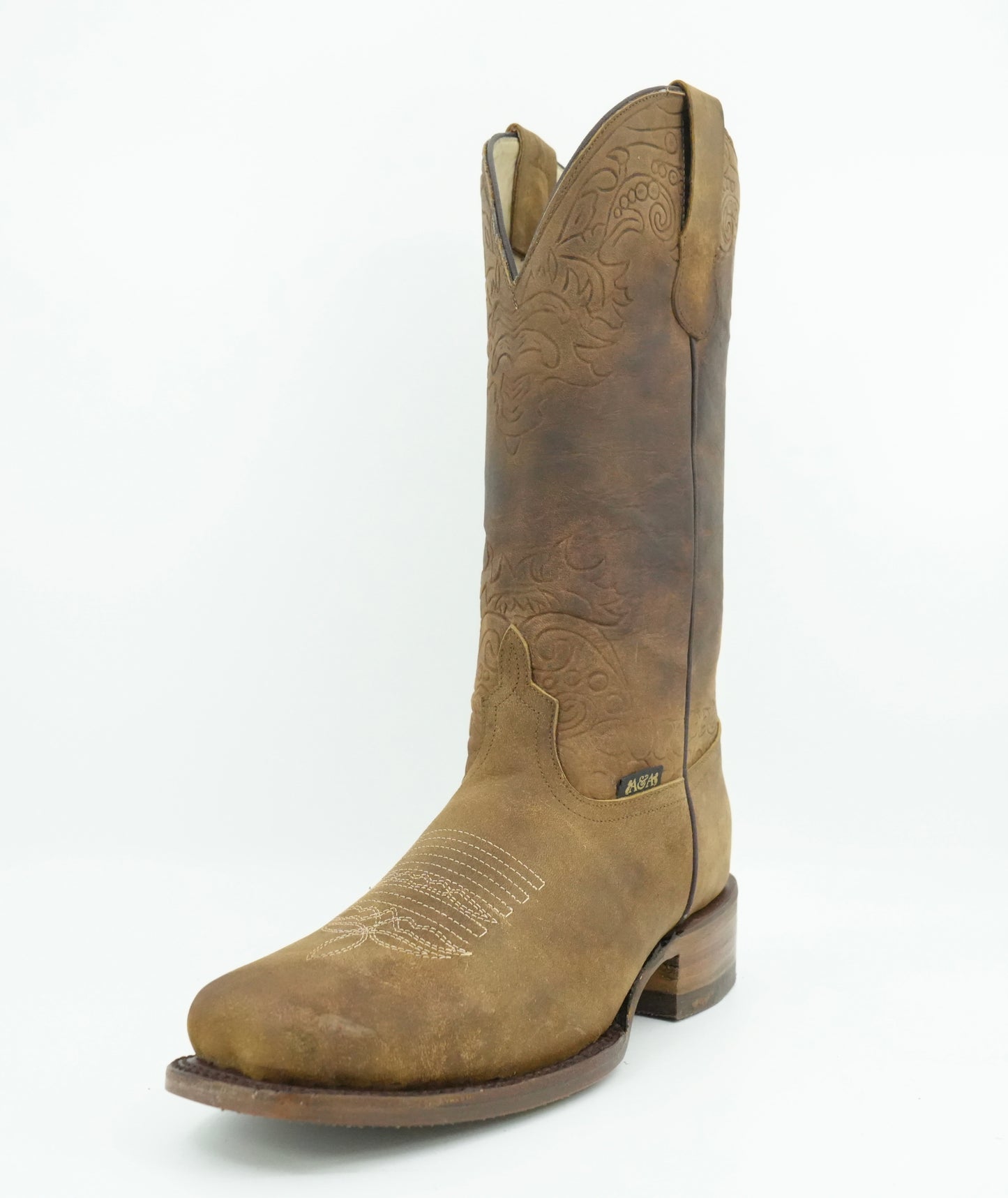 A&A Women's Honey Rustic Crazy Square Toe Boot