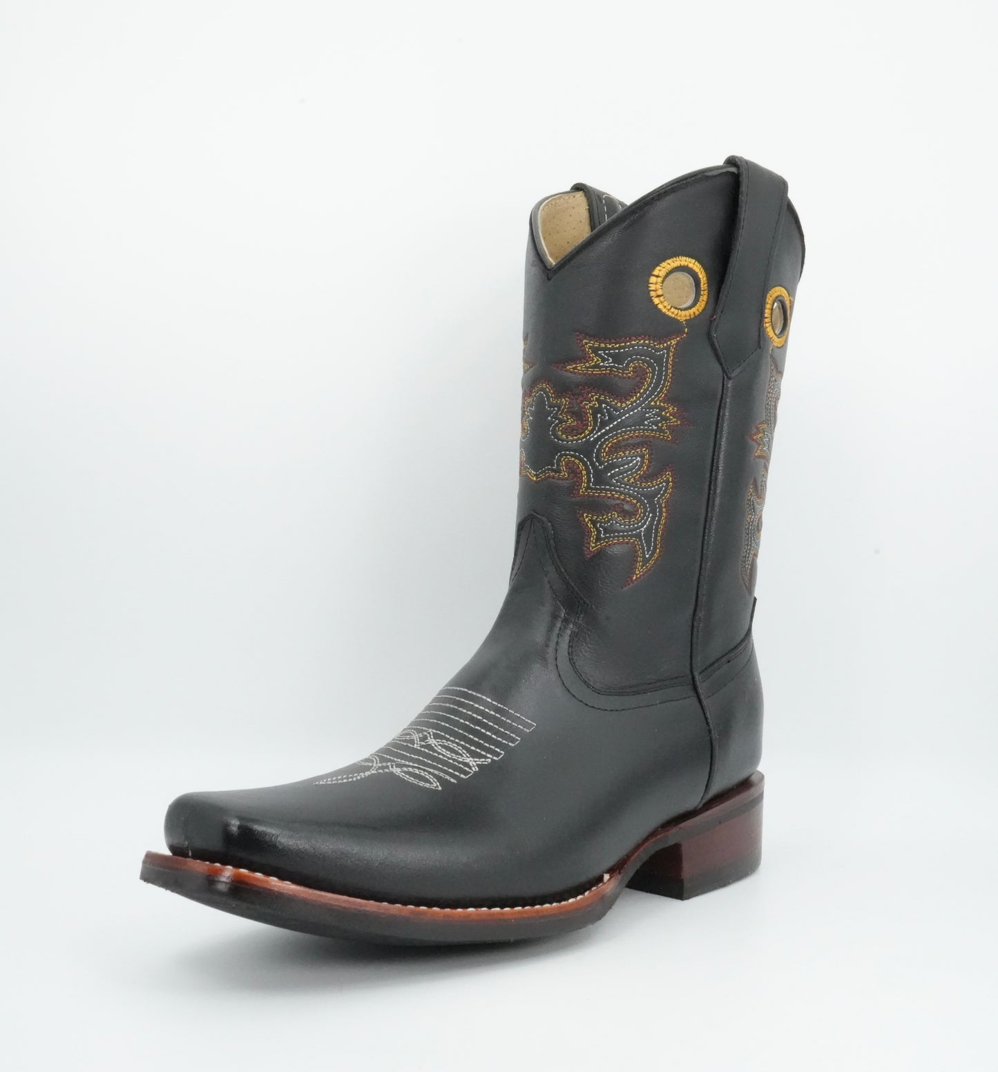 La Sierra Jr’s Leather Black Square Toe Boot