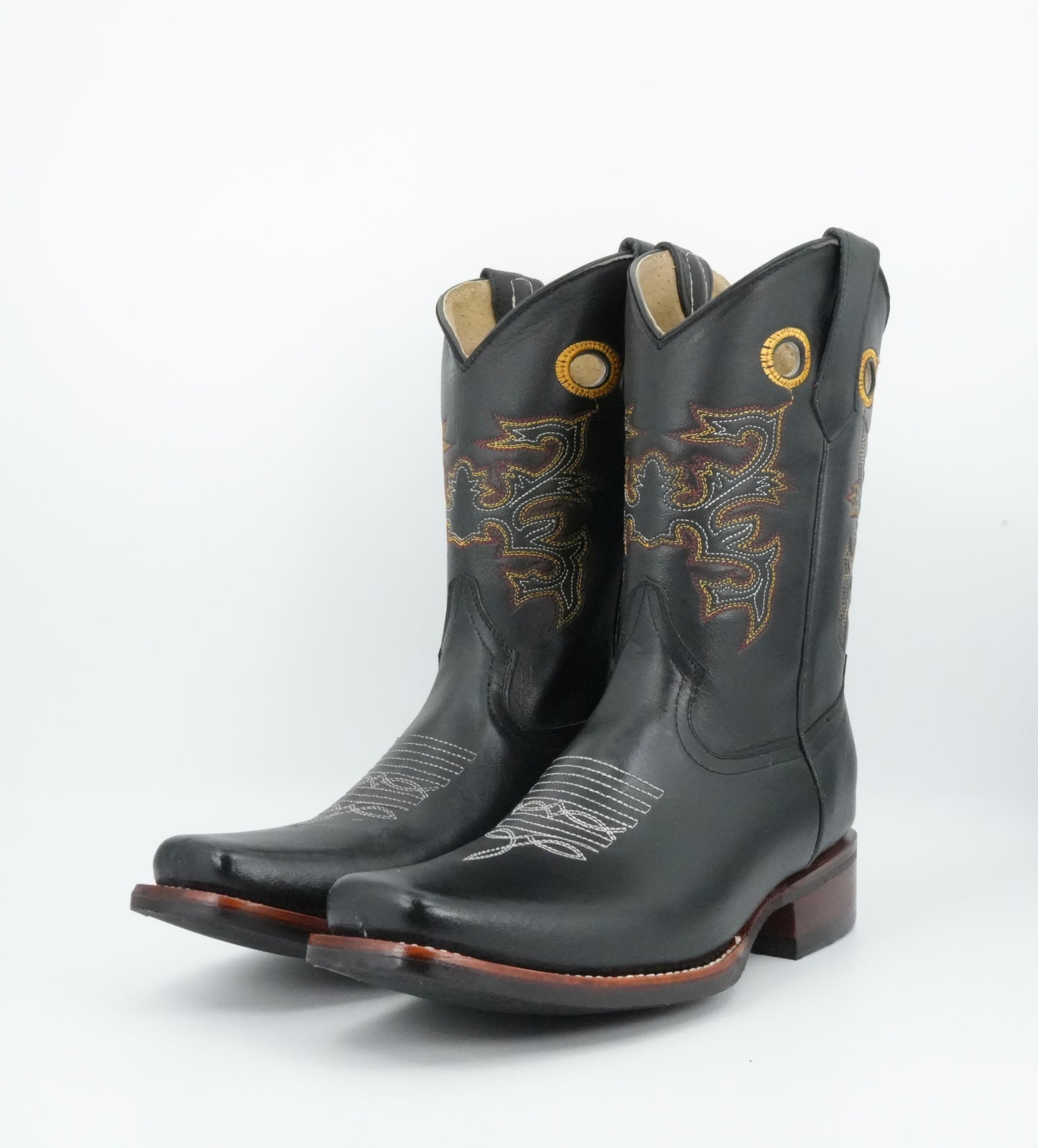 La Sierra Jr’s Leather Black Square Toe Boot