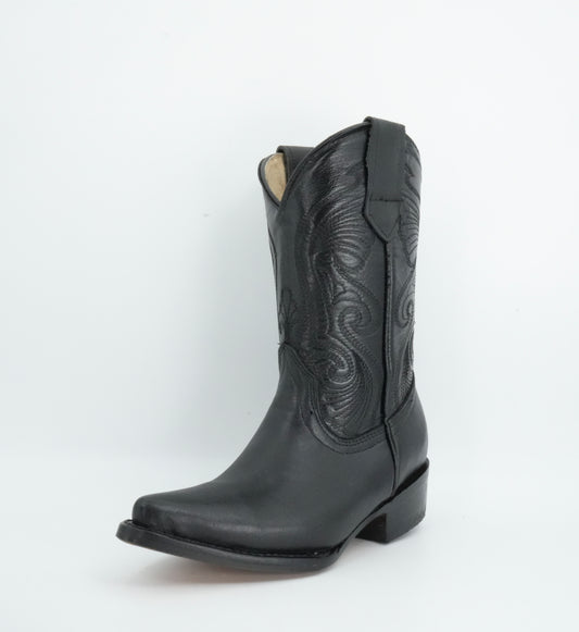 Botas Don Pedro Kid’s Black Leather J Toe Boot