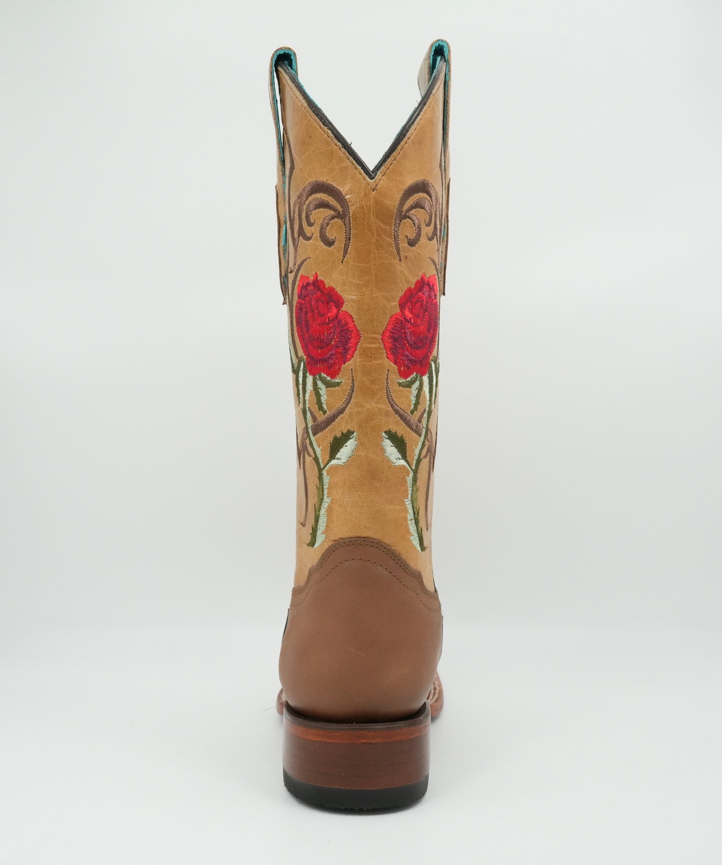 Quincy Women's Roses Crazy Honey Wide Square Toe Boot