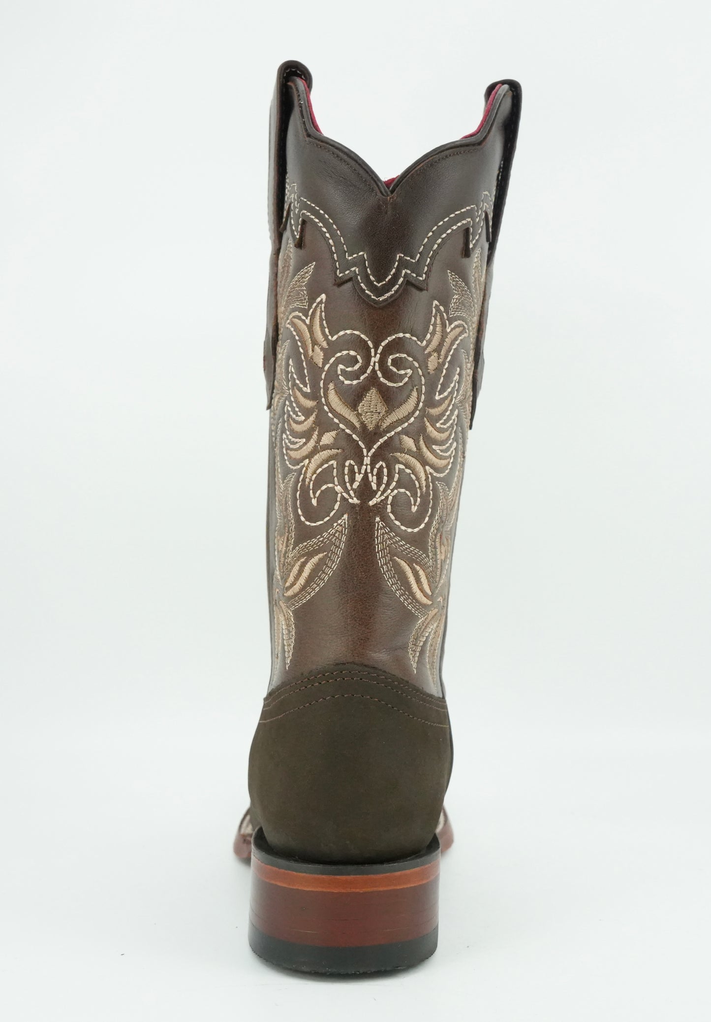 Los Altos Women’s Nobuck Dark Tabacco Wide Square Toe Boot
