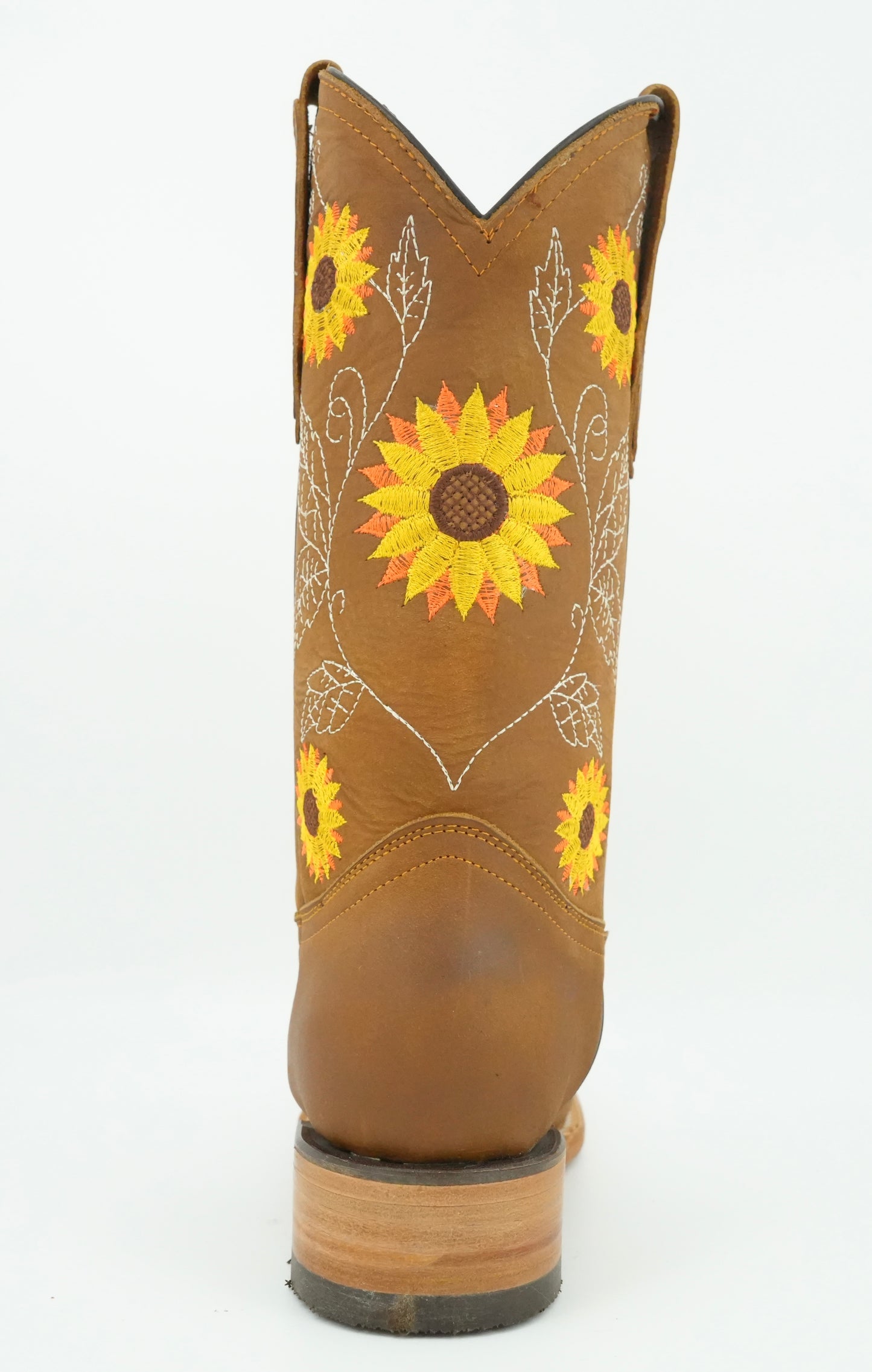 La Sierra Women's Tang Embroidered Sunflowers Square Toe Boot