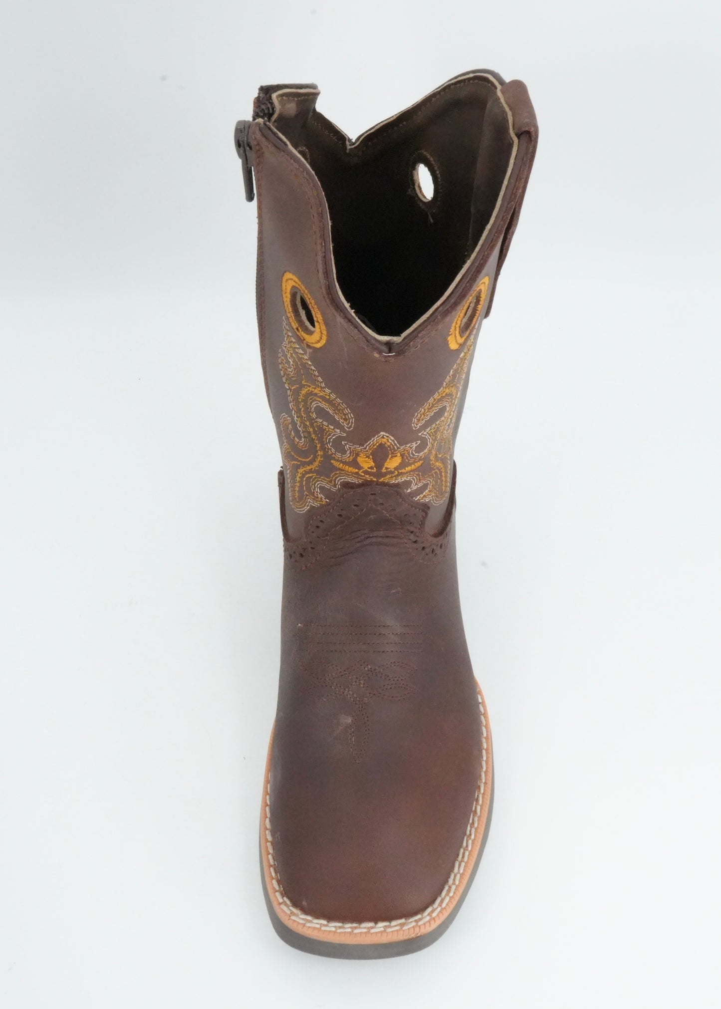 Black Stone Kid's Crazy Brown Yellow Stitched Boots