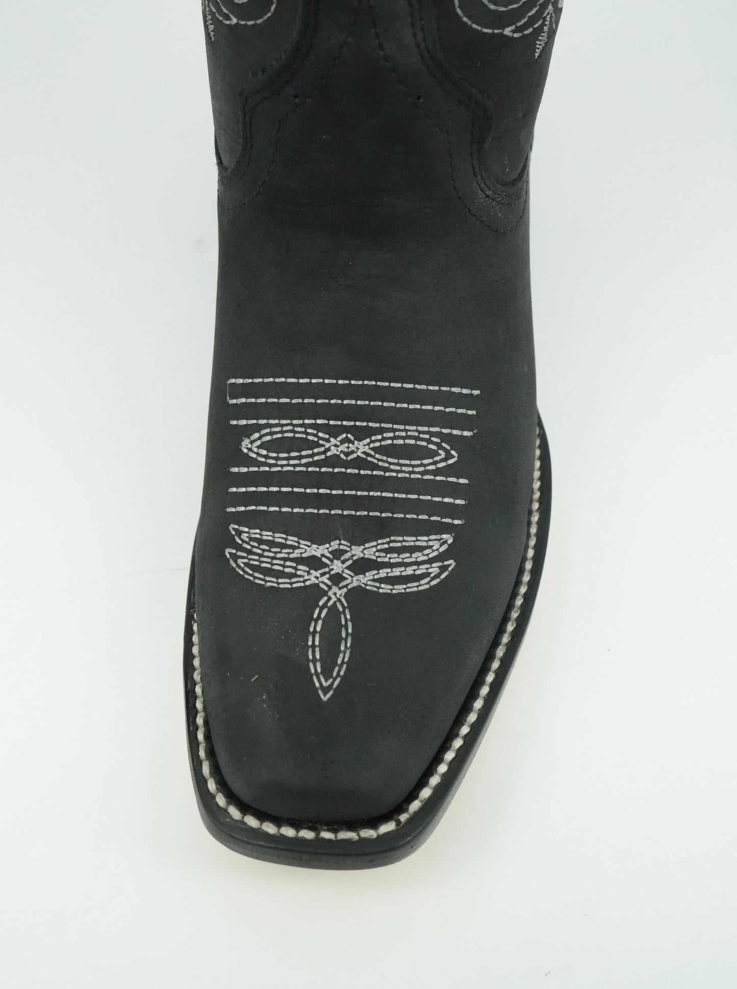 La Sierra Women's Black Embroidered Narrow Square Toe Boot