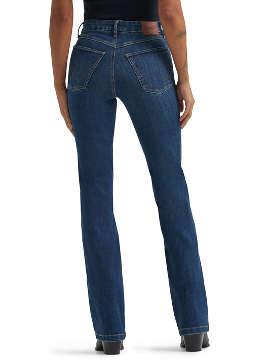 Wrangler Women's Bespoke High Rise Stretch Dark Blue Bootcut Jean