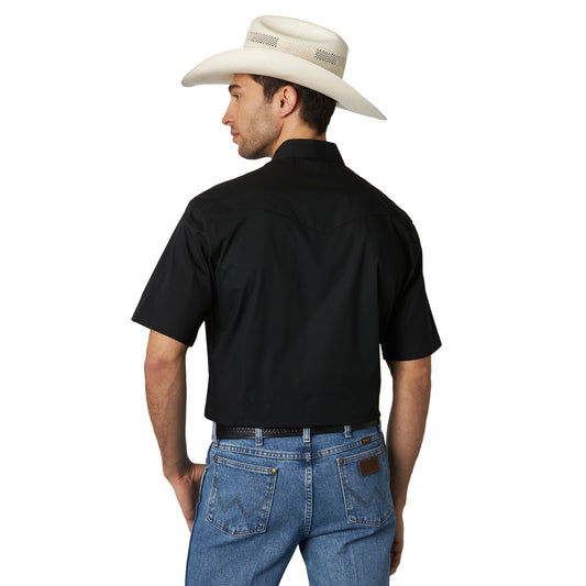 Wrangler Black Short Sleeve Western Snap Shirt