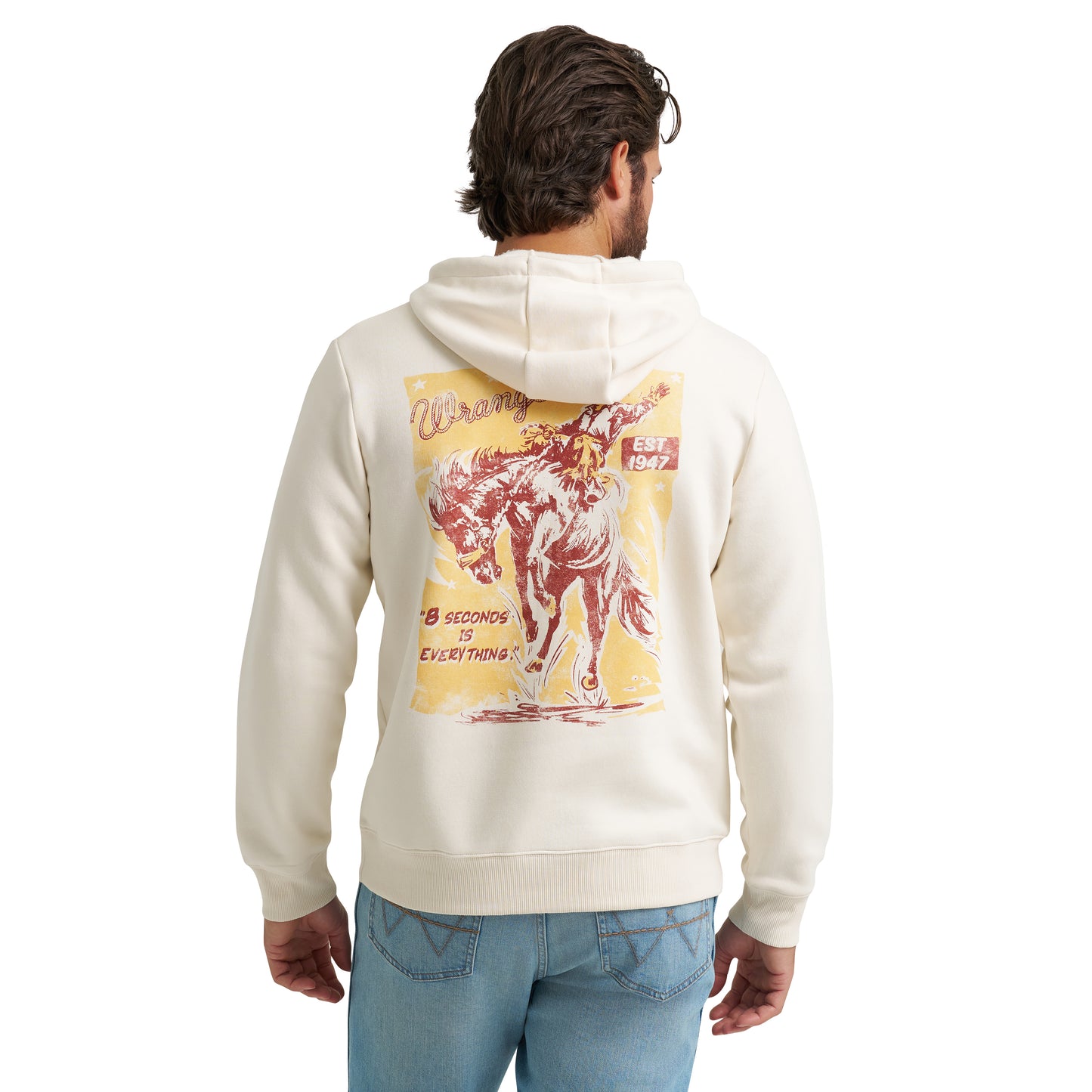 Wrangler 8 Seconds Back Graphic Hoodie - Antique White