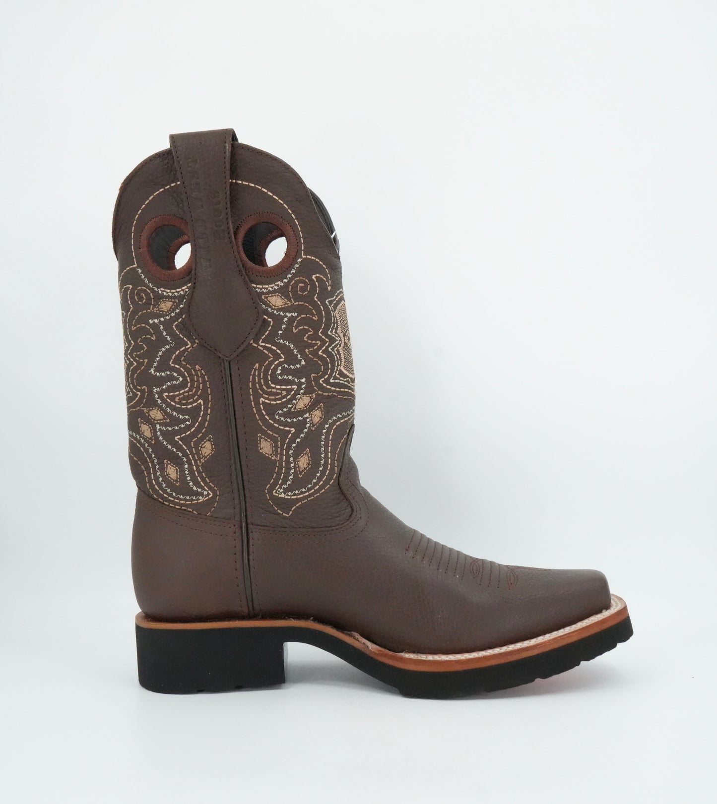 Wild West Men’s Grisly Brown Leather Square Toe EVA Sole Boot