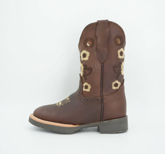Black Stone Kid's Crazy Brown Flowers Boots