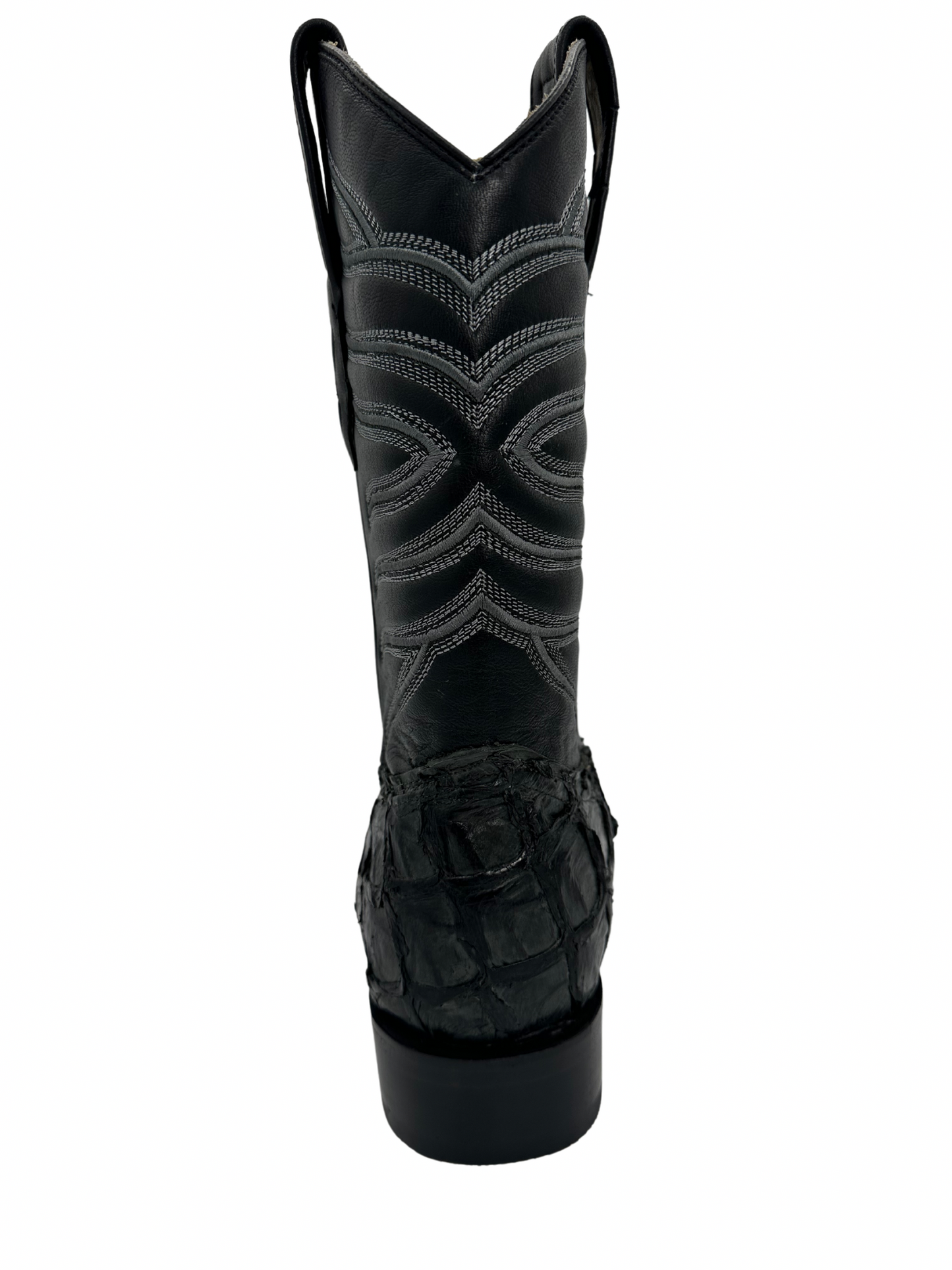 Bota con punta cuadrada ancha Piraruccu genuina gris de Los Altos