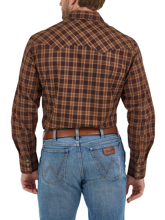 Wrangler Men's Retro Long Sleeve Sawtooth Snap Pocket Western Shirt