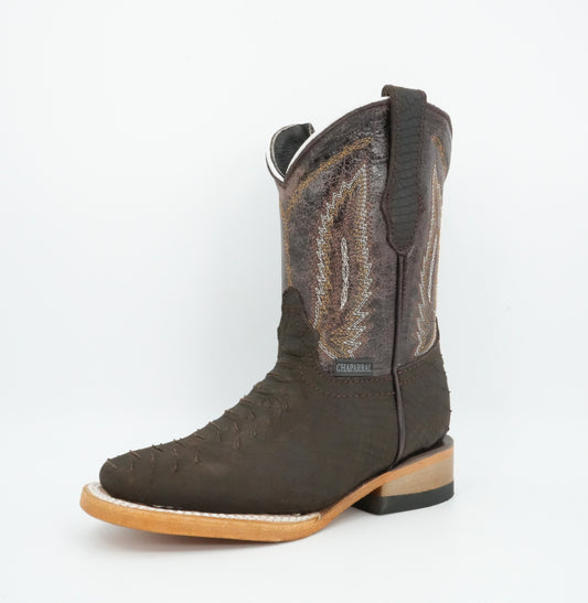 Chaparral Kid’s Python Print Square Toe Brown Boot