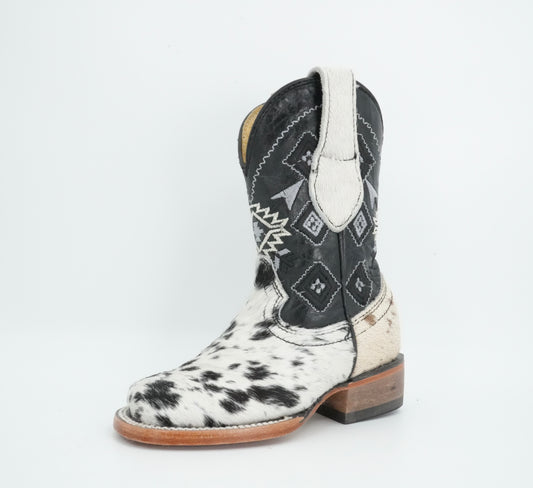 Rock'em Kid's Cow Hair White/Black Boots Size: 7 US / 14 MEX  *AS SEEN ON IMAGE*