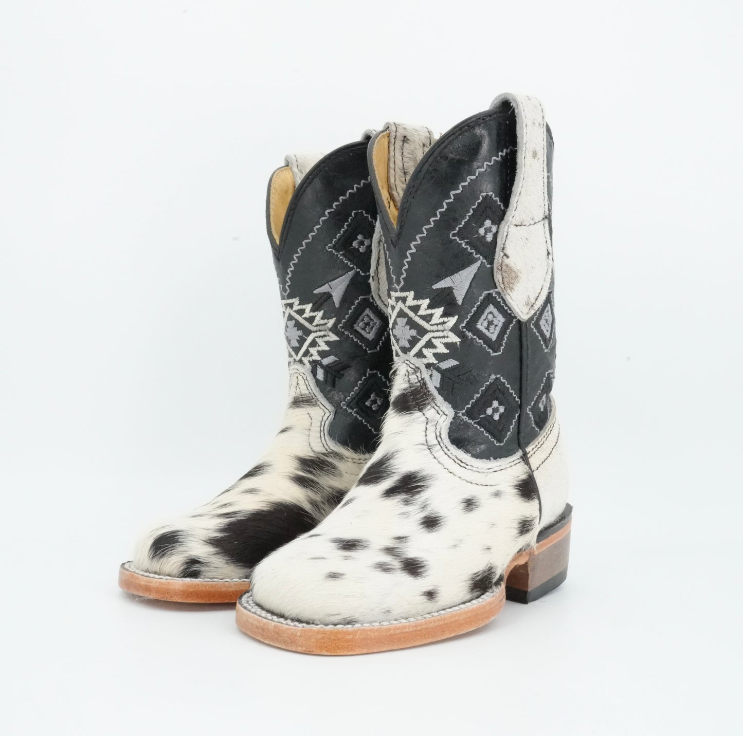 Rock'em Kid's Cow Hair White/Black Boots Size: 7 US / 14 MEX *AS SEEN ON IMAGE*
