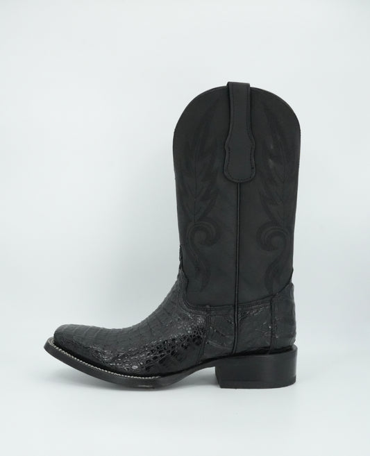 Circle G Men's Black Caiman Square Toe Boot