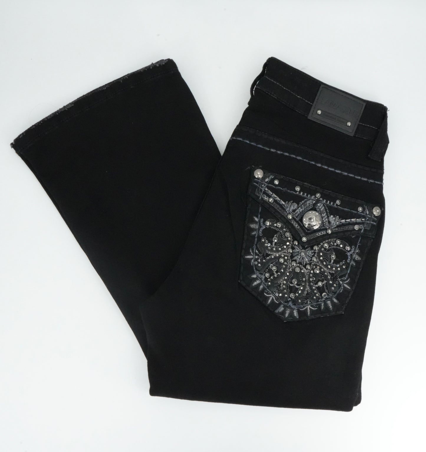 Lamasini Black Bling Pocket Design Bootcut Jean