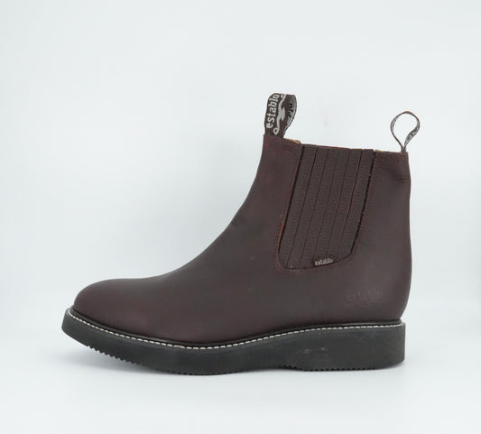 Establo Men's Grasso Leather Short Work Boot - Shedron Black Sole