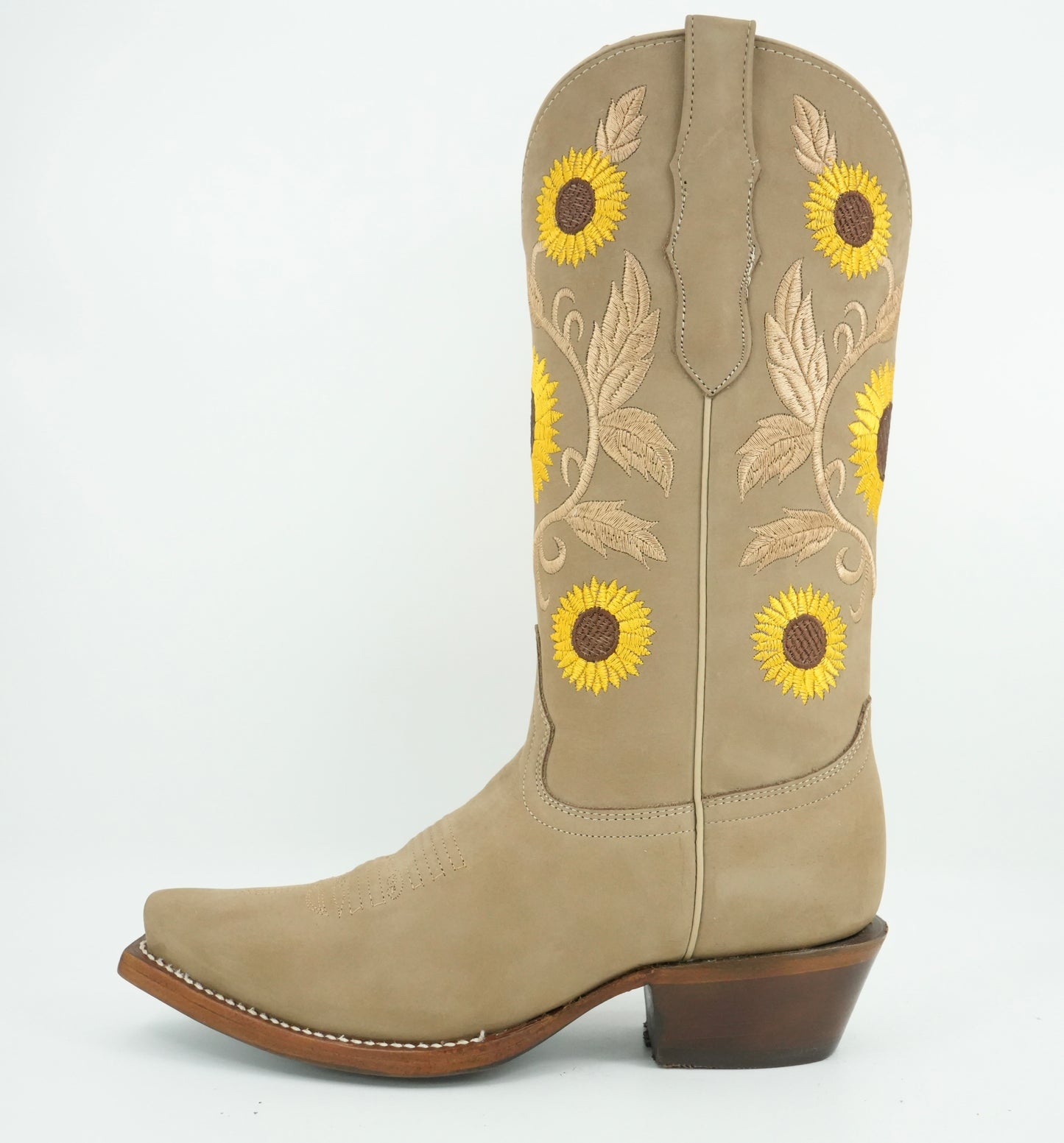 Centenario Women's Arena Embroidered Sunflowers Snip Square Toe Boot