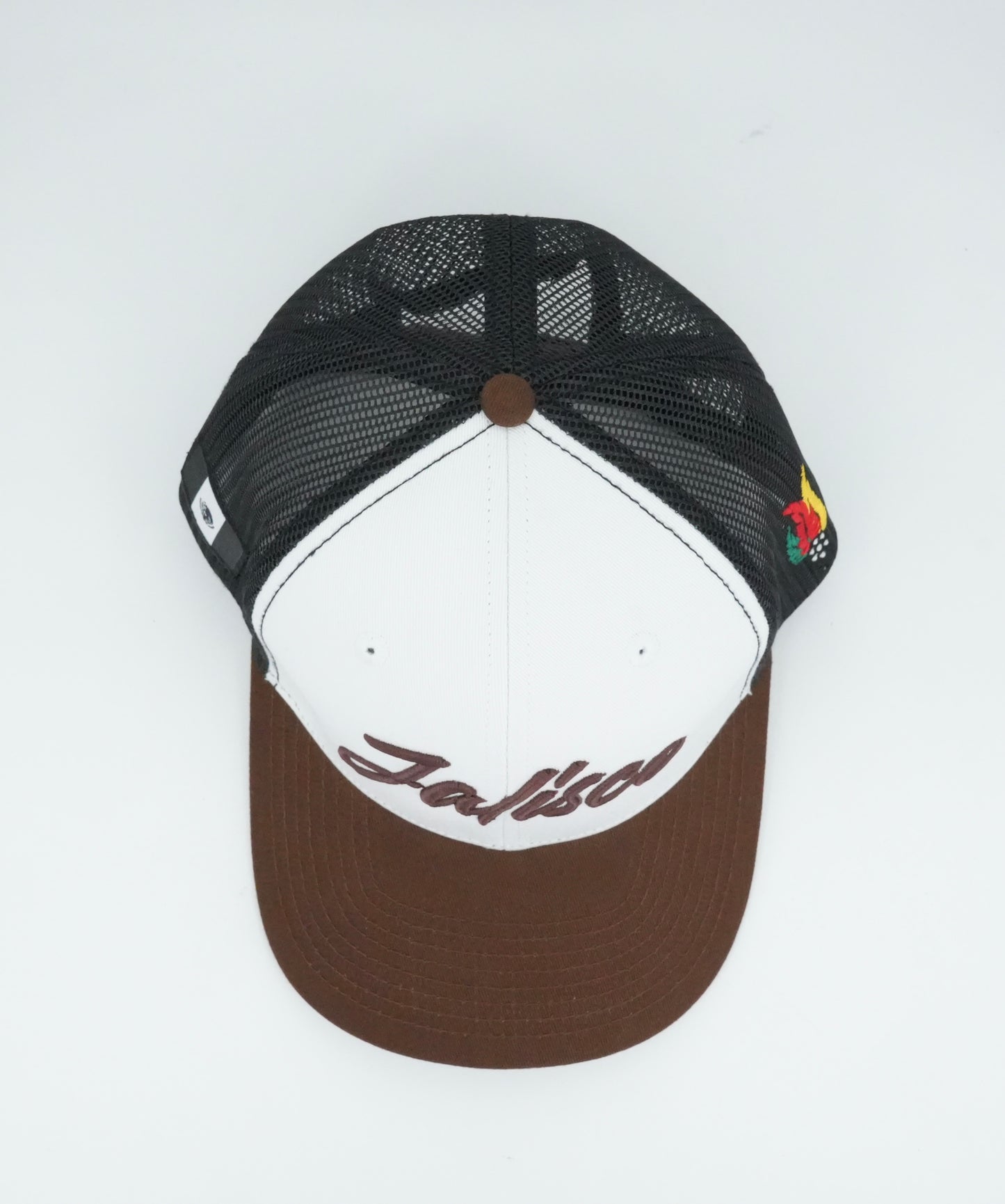 45 Cursive Trucker Cap- White/Chocolate