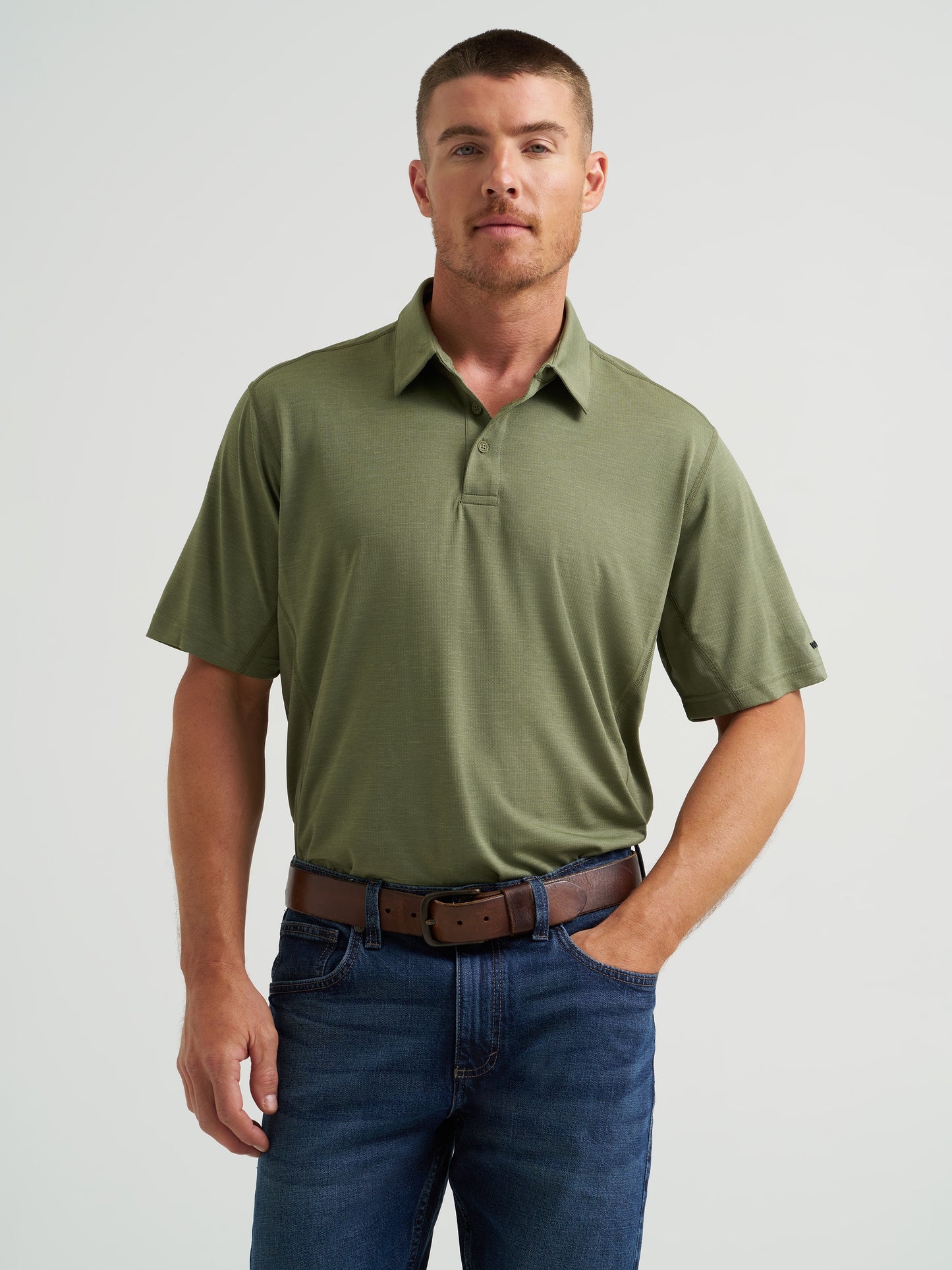 Wrangler Men's Performance Green Classic Fit Polo Shirt