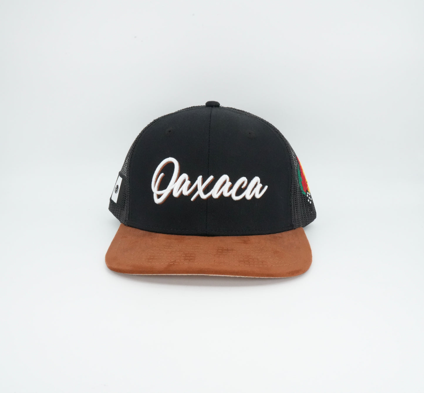 45 Cursive Trucker Cap Black Rust