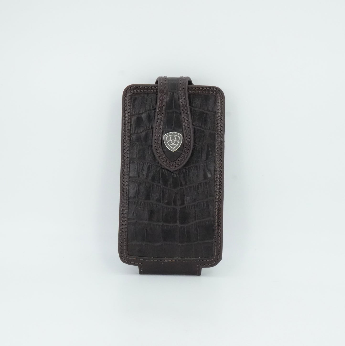 Ariat Imitation Caiman Large Cell Phone Case - Dark Brown