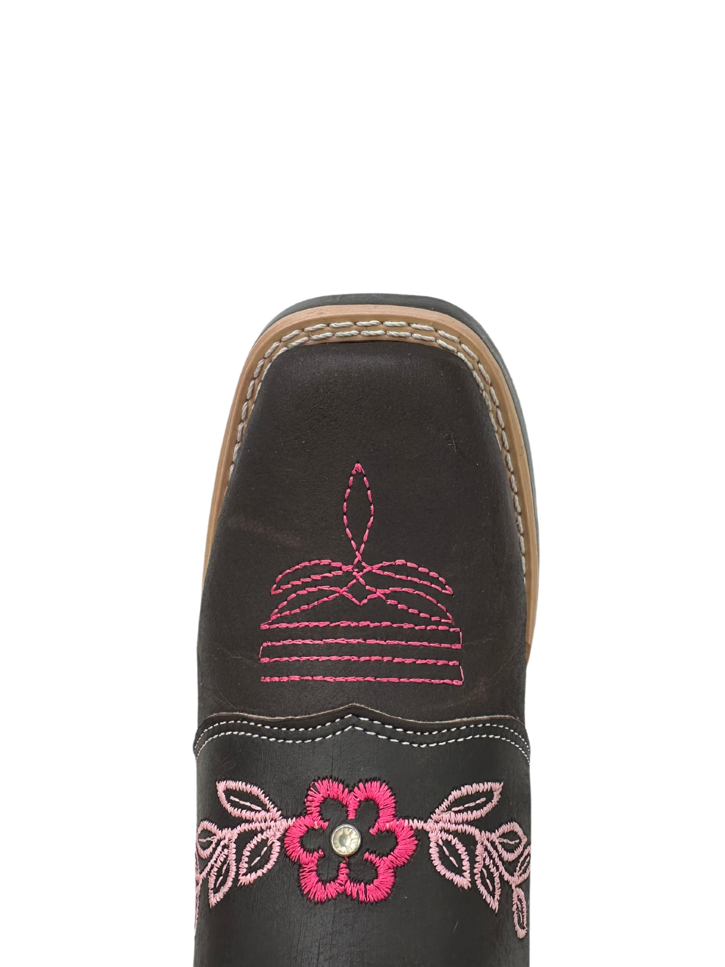 Chaparral Girl's Brown & Pink Stitched Boot