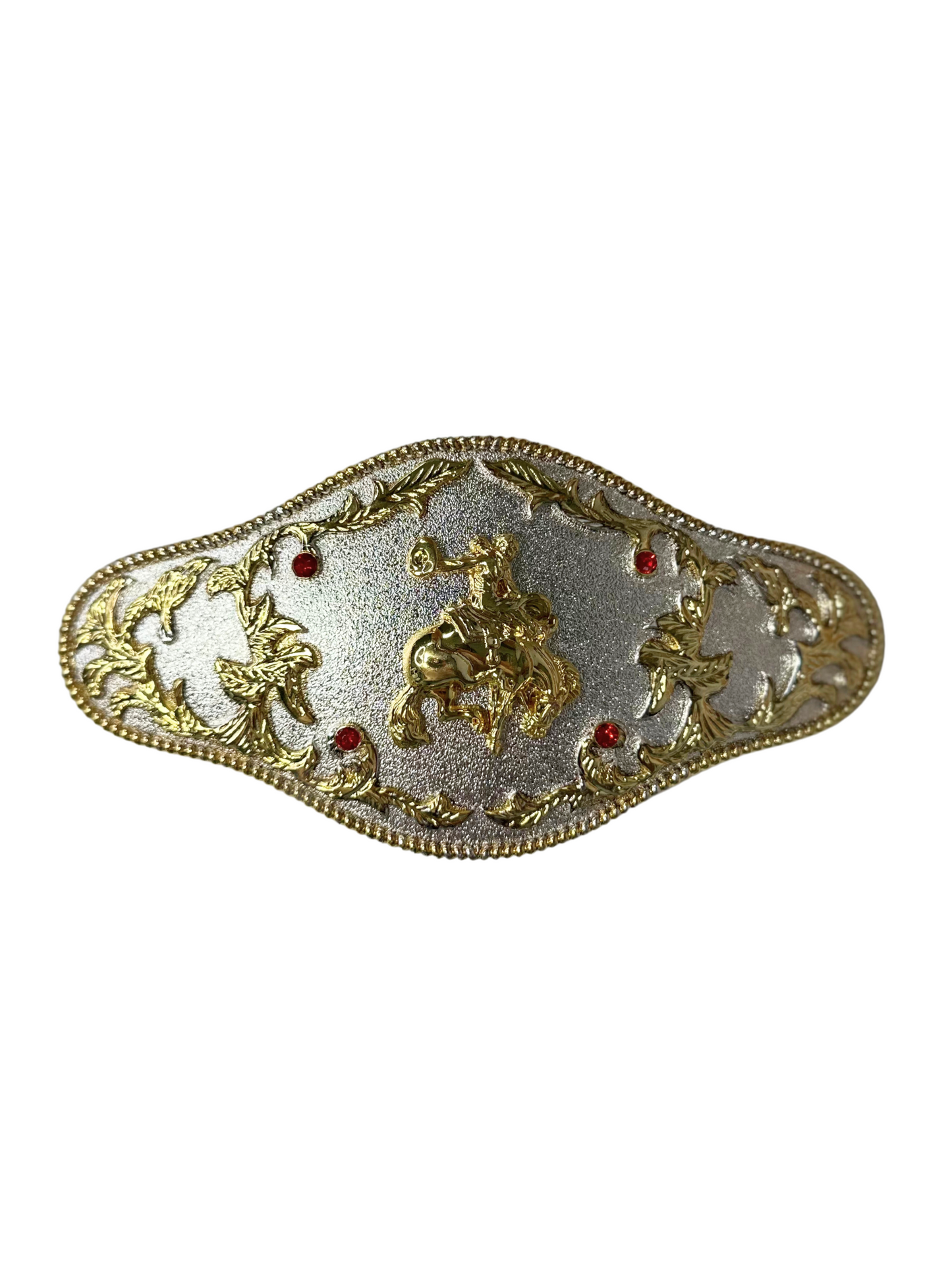 Bull Rider Buckle - Silver/Gold
