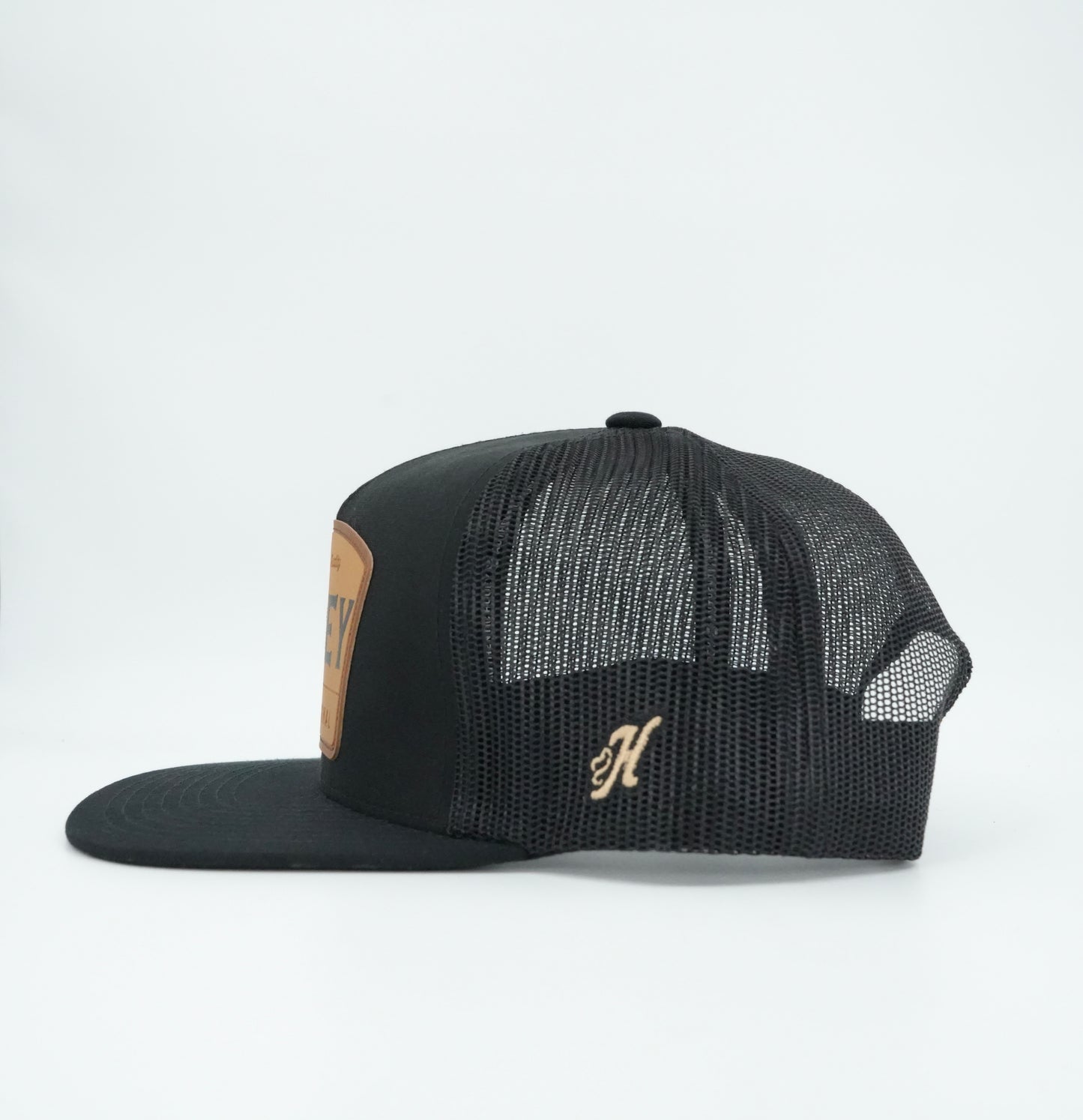 Hooey Trip Black With Tan & Brown Leather Patch Cap
