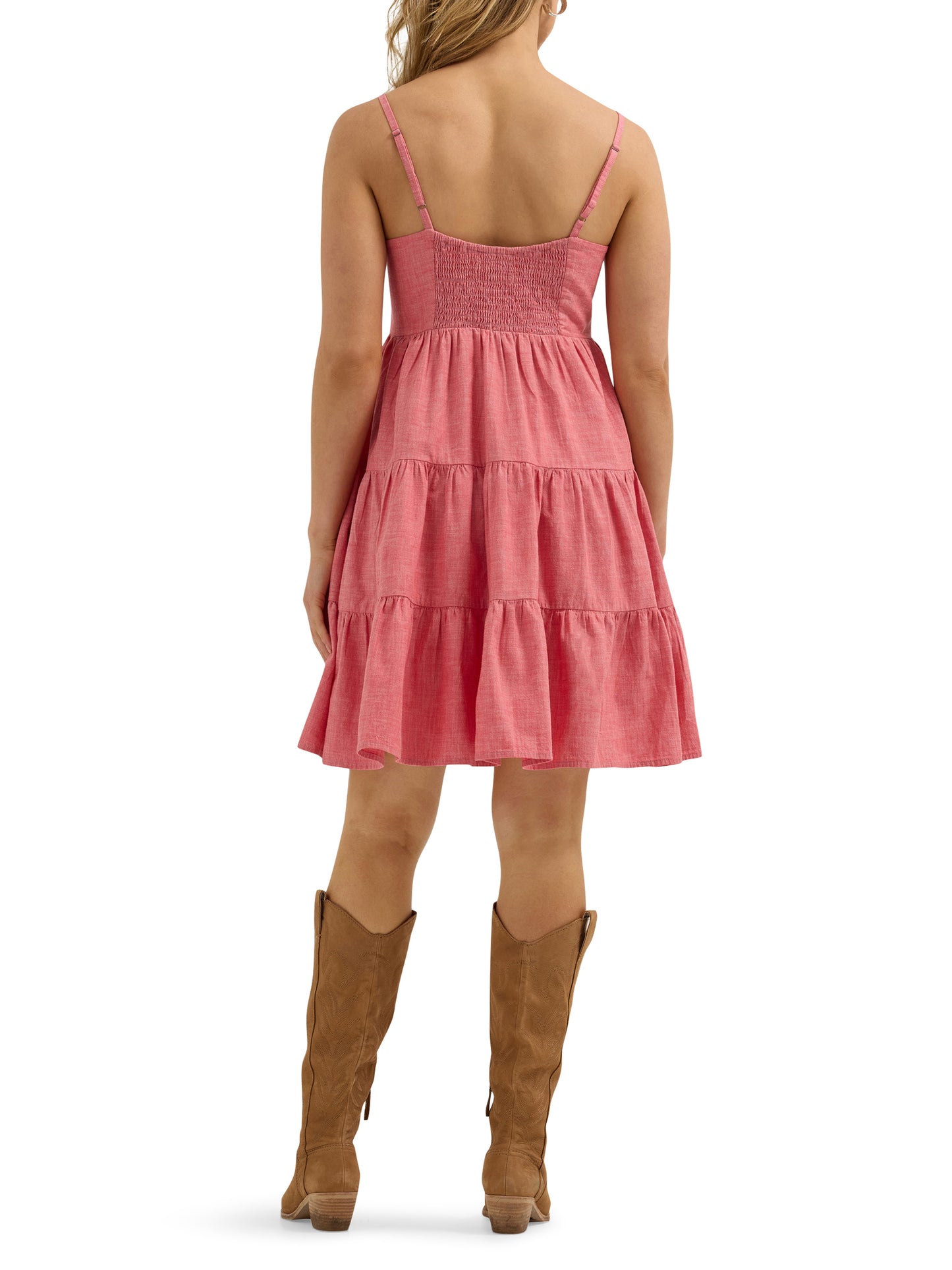 Wrangler Retro Women's Strappy Tiered Red Dress