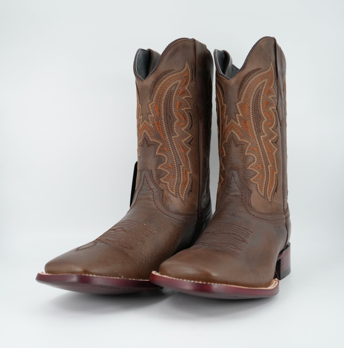 Los Angeles Men’s Walnut Leather Wide Square Toe Boot