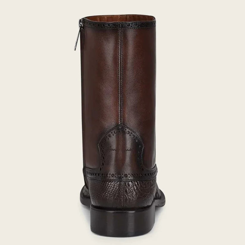 Cuadra Men's Brown Genuine Caiman Belly Leather Short Boot