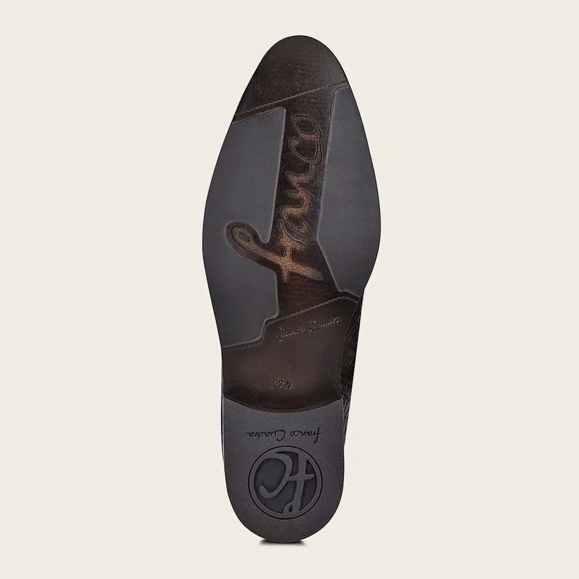 Cuadra Men's Brown Genuine Caiman Belly Leather Short Boot