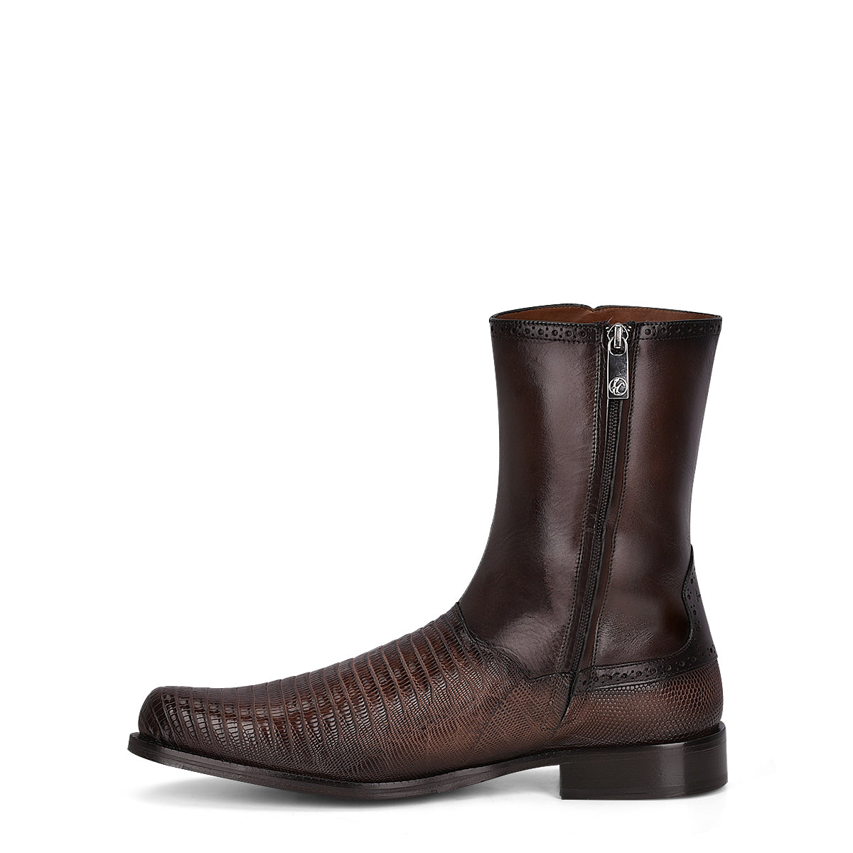 Cuadra Men's Brown Genuine Lizard Leather Round Toe Short Boot