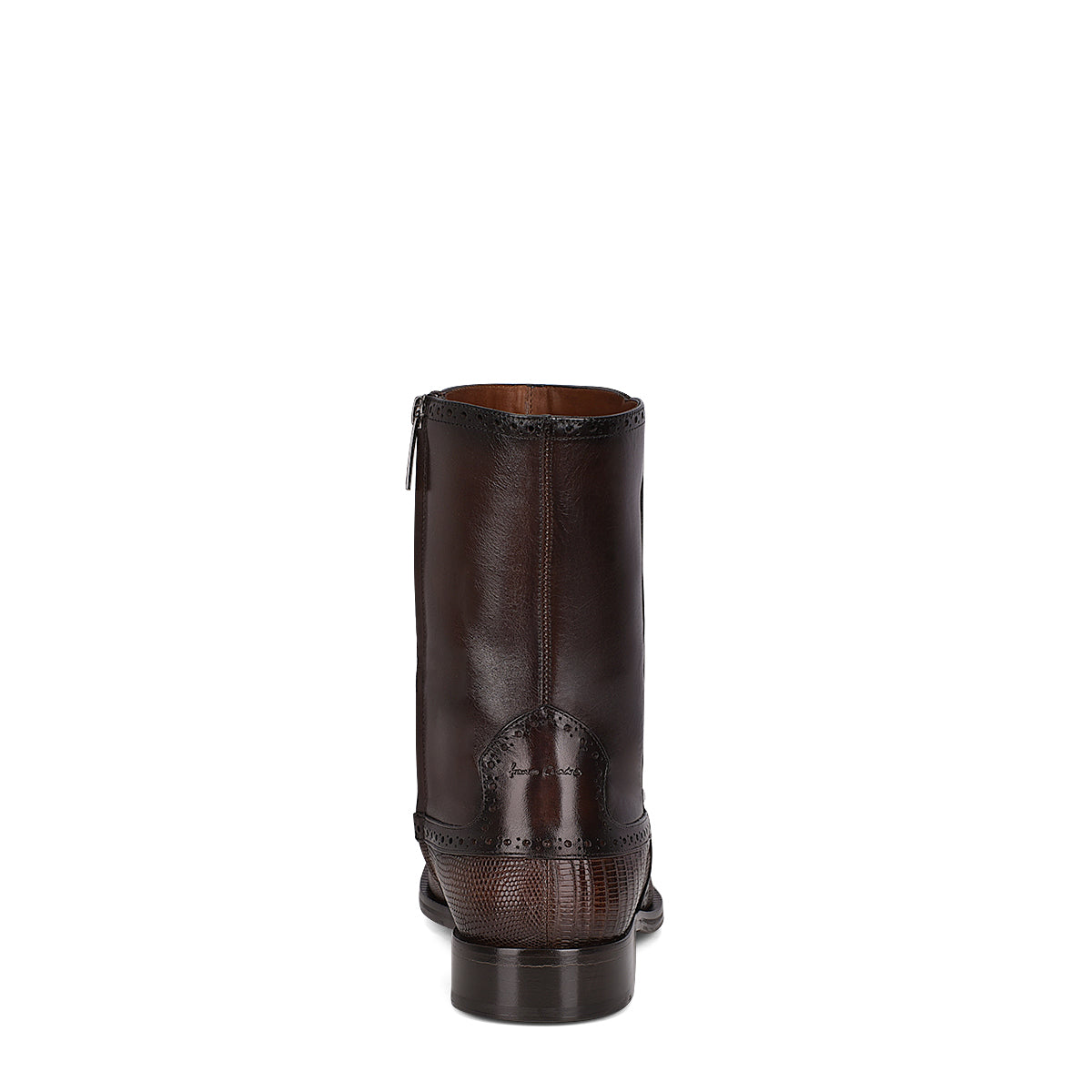 Cuadra Men's Brown Genuine Lizard Leather Round Toe Short Boot
