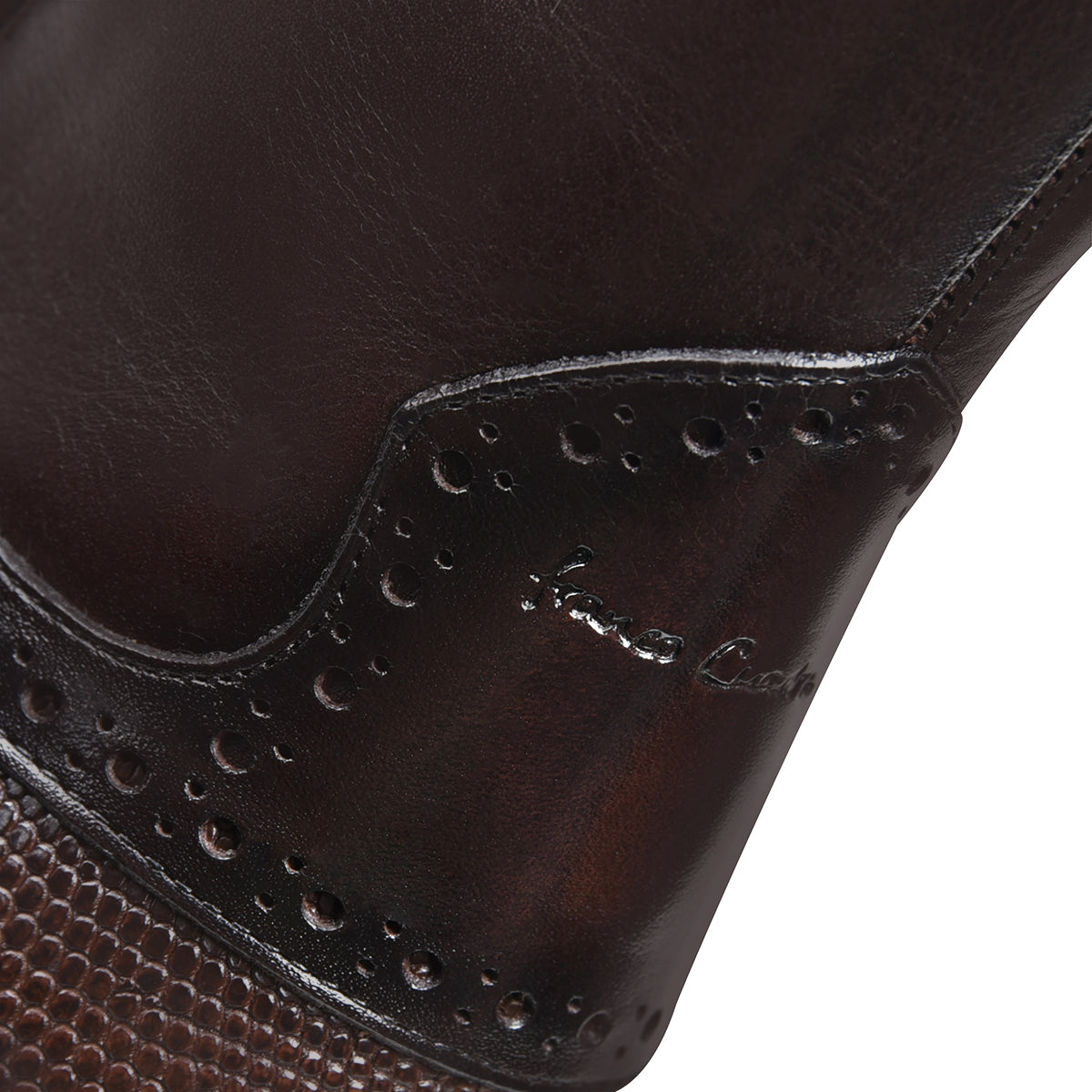 Cuadra Men's Brown Genuine Lizard Leather Round Toe Short Boot