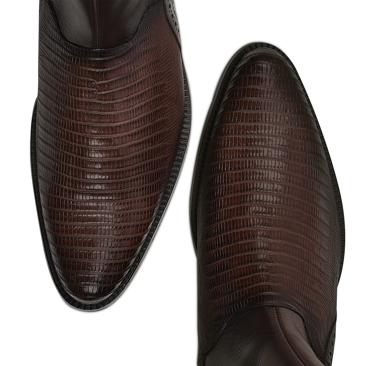 Cuadra Men's Brown Genuine Lizard Leather Round Toe Short Boot