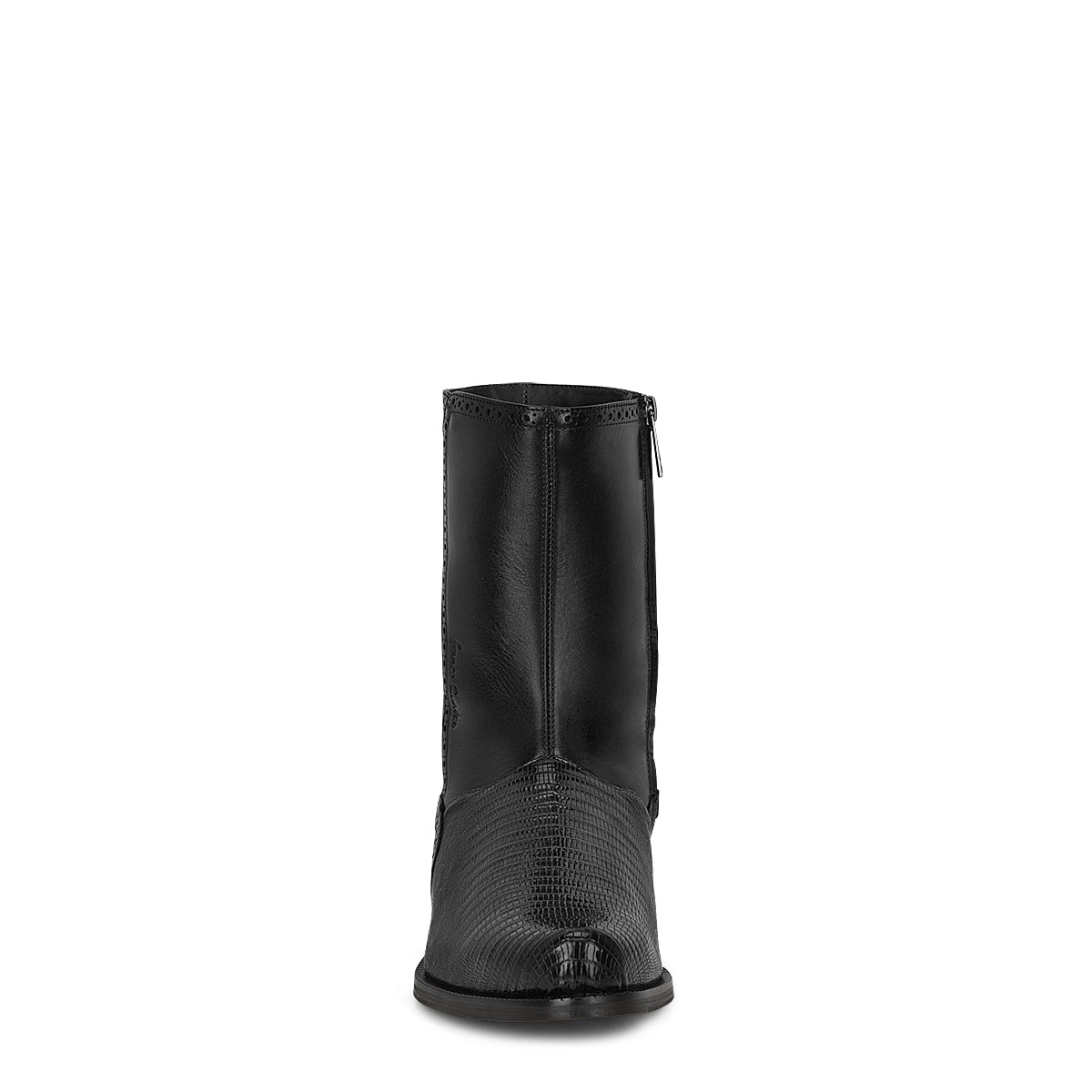 Cuadra Men's Black Genuine Lizard Leather Round Toe Short Boot